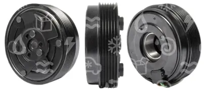 spojka pro kompresor SANDEN 7V16, poly V6, 12V, 119 mm, VW - AUDI